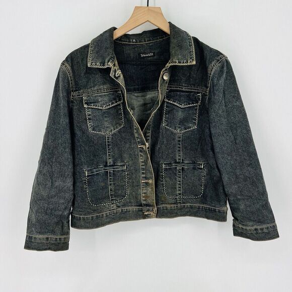 Tahari Jackets & Blazers - Tahari Stitch Detail Denim Jacket Women’s Size Large